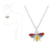95396, BEE SEED BEAD ENAMEL PENDANT NECKLACE