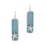SEA Turtle Lucite Stone BAR Earring, SEA Life, Ocean Theme - view 2