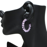 95428, TEXTURED ROUND HOOP EARRING