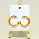 95428, TEXTURED ROUND HOOP EARRING