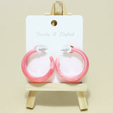 95431, RESIN ACRYLIC HOOP EARRING