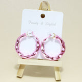 95435, HAMMERED ROUND HOOP EARRING