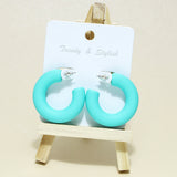 95437, MATTE THICK ROUND HOOP EARRING