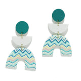95439, GEOMETRIC ARCH CLAY RUBBER EARRING