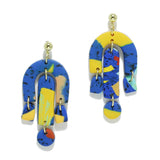 95442, GEOMETRIC CLAY RUBBER EARRING