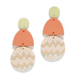 95443, GEOMETRIC ROUND CLAY RUBBER EARRING