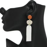 95444, GEOMETRIC CLAY RUBBER DANGLE EARRING
