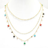 Dainty Clover Charm Multi Layered Necklace