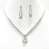 95497, PAVE RHINESTONE NECKLACE SET, WEDDING, BRIDAL, PROM