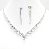 95498, PAVE RHINESTONE NECKLACE SET, WEDDING, BRIDAL, PROM