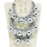 95501, CHUNKY GEOMETRIC BALL STATEMENT NECKLACE
