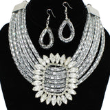 95503, MARQUISE WITH GLITTER RHINESTONE NECKLACE