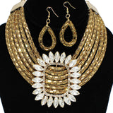 95503, MARQUISE WITH GLITTER RHINESTONE NECKLACE