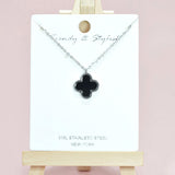 95524, CLOVER CHARM STAINLESS STEEL PENDANT NECKLACE