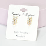 95526, MARQUISE CUBIC ZIRCONIA ACCENT STUD EARRING