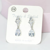 95527, CUBIC ZIRCONIA STONE DANGLE EARRING