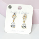 95527, CUBIC ZIRCONIA STONE DANGLE EARRING