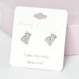 Footprint Pave Rhinestone Stud Earring