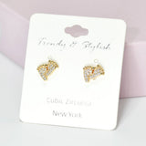 Footprint Pave Rhinestone Stud Earring - view 2