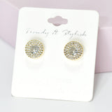 95532, ROUND CUBIC ZIRCONIA STUD EARRING