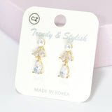 95538, PEARL WITH CUBIC ZIRCONIA EARRING