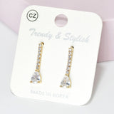 95541, TEARDROP CUBIC ZIRCONIA DROP EARRING