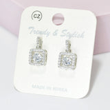 95543, GEOMETRIC CUBIC ZIRCONIA EARRING