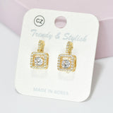 95543, GEOMETRIC CUBIC ZIRCONIA EARRING