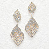 95559, GEOMETRIC PAVE RHINESTONE EARRING, WEDDING, BRIDAL, PROM