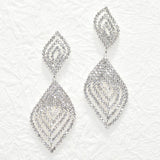 95559, GEOMETRIC PAVE RHINESTONE EARRING, WEDDING, BRIDAL, PROM