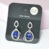 95571, TEARDROP CUBIC ZIRCONIA ACCENT DANGLE EARRING