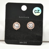 95573, ROUND CUBIC ZIRCONIA STUD EARRING