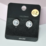95573, ROUND CUBIC ZIRCONIA STUD EARRING