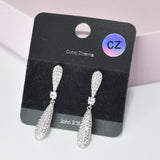 95576, GEOMETRIC CUBIC ZIRCONIA DANGLE EARRING