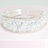 95580, MARQUISE CUBIC ZIRCONIA ACCENT PAVE RHINESTONE CUFF BRACELET