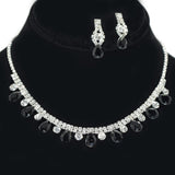 95640, TEARDROP RHINESTONE ACCENT NECKLACE SET, WEDDING, BRIDAL, PROM