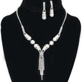 95643, PEARL & RHINESTONE ACCENT NECKLACE SET, WEDDING, BRIDAL, PROM