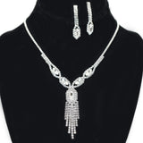 95645, PAVE RHINESTONE ACCENT NECKLACE SET, WEDDING, BRIDAL, PROM