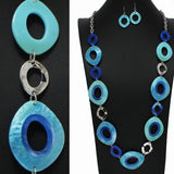 95674, GEOMETRIC CELLULOID ACETATE LONG NECKLACE
