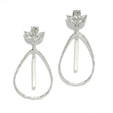 Hammered Teardrop with Rhinestone Accent Earring