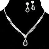 095692, TEARDROP RHINESTONE ACCENT NECKLACE SET