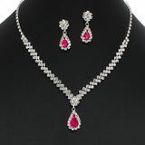 95692, TEARDROP RHINESTONE ACCENT NECKLACE SET