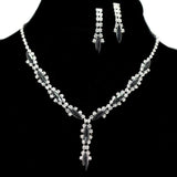 95693, MARQUISE RHINESTONE ACCENT NECKLACE SET, WEDDING, BRIDAL, PROM