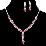 95693, MARQUISE RHINESTONE ACCENT NECKLACE SET, WEDDING, BRIDAL, PROM