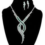 95695, PAVE RHINESTONE ACCENT NECKLACE SET