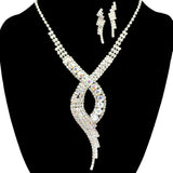 95695, PAVE RHINESTONE ACCENT NECKLACE SET