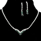 95699, PAVE RHINESTONE ACCENT NECKLACE SET, WEDDING, BRIDAL, PROM