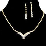 95699, PAVE RHINESTONE ACCENT NECKLACE SET, WEDDING, BRIDAL, PROM
