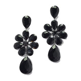 95700, RHINESTONE TEARDROP DANGLE EVENING EARRING, WEDDING, BRIDAL, PROM