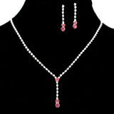 95713, PAVE RHINESTONE ACCENT NECKLACE SET, WEDDING, BRIDAL, PROM